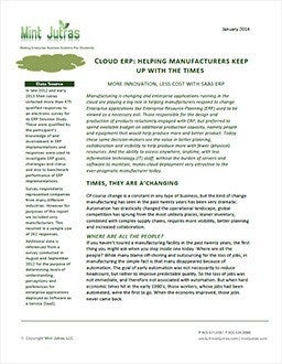 Cloud ERP: Helping Manufacturers Keep up with the Times Cloud ERP: Helping Manufacturers Keep up with the Times