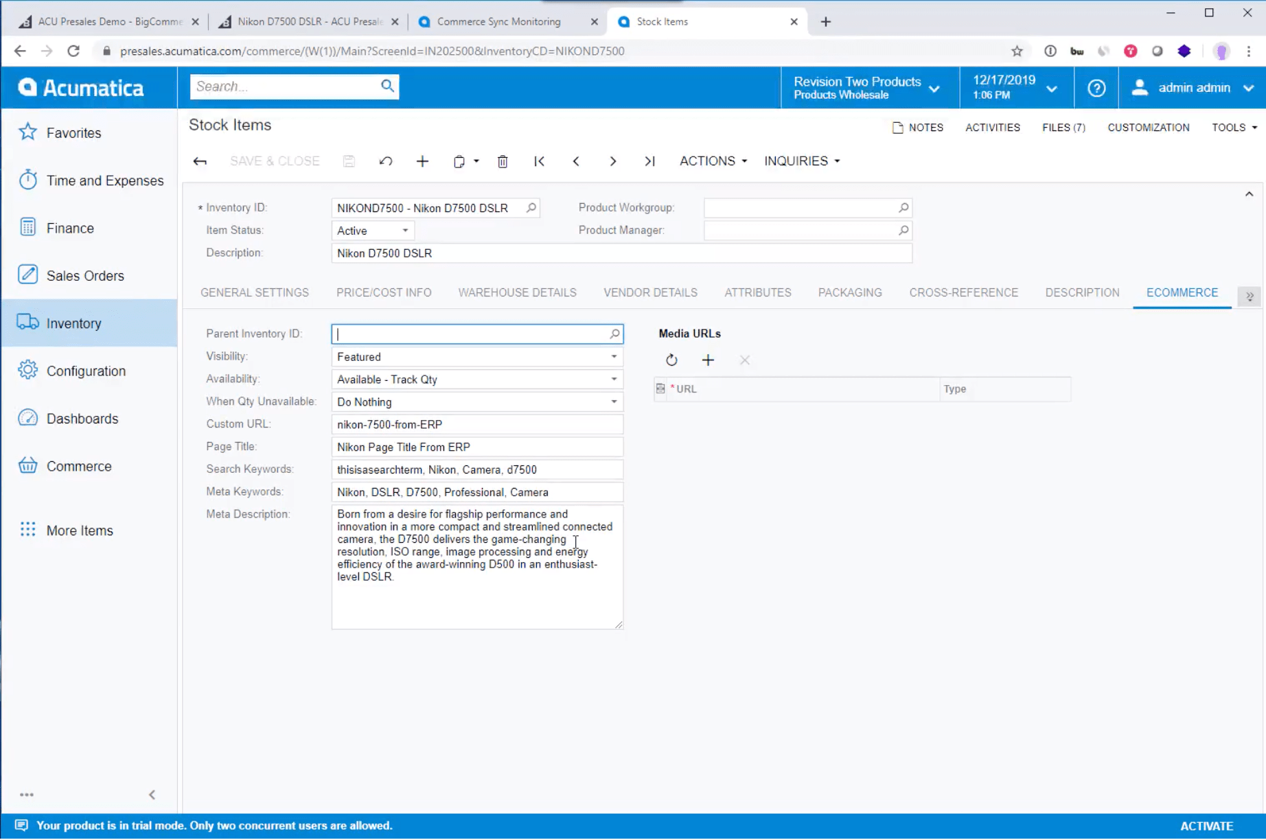 BigCommerce + Acumatica Integration Visuals