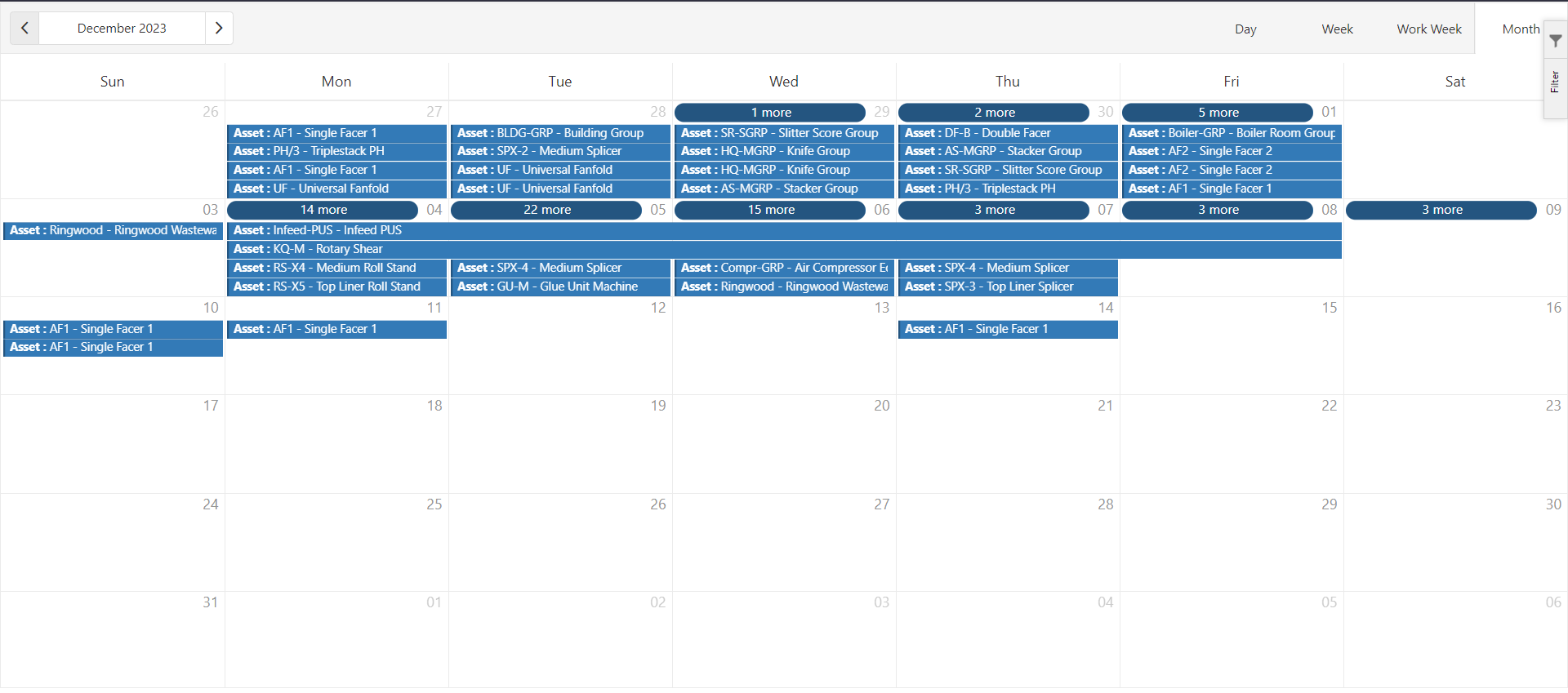 Work Order Calendar