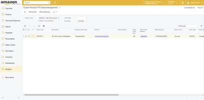 Exporter l’accusé de réception du bon de commande Amazon
