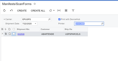 Manifiesto/Formulario de examen