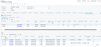Gestion de la qualité pour Acumatica - Articles en stock