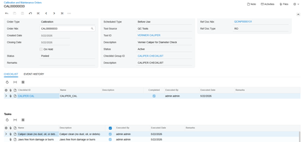 Gestion de la qualité pour l'étalonnage Acumatica