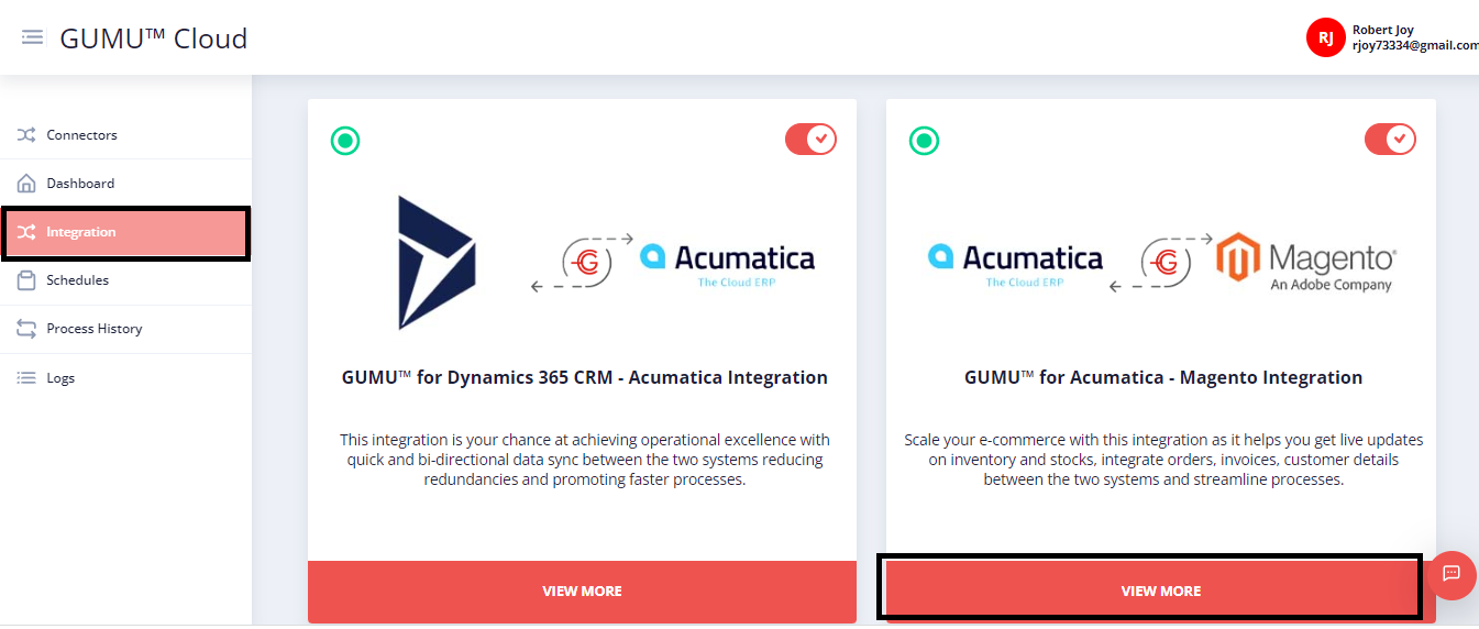 GUMU™ pour l’intégration d’Acumatica et de Magento
