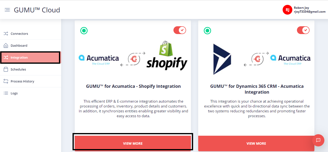 GUMU™ for Acumatica and Shopify Integration