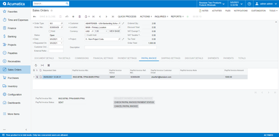 Pending PayPal Payment on a Sales Order