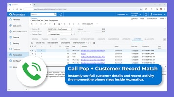 Llamada Pop + Coincidencia de registro de cliente