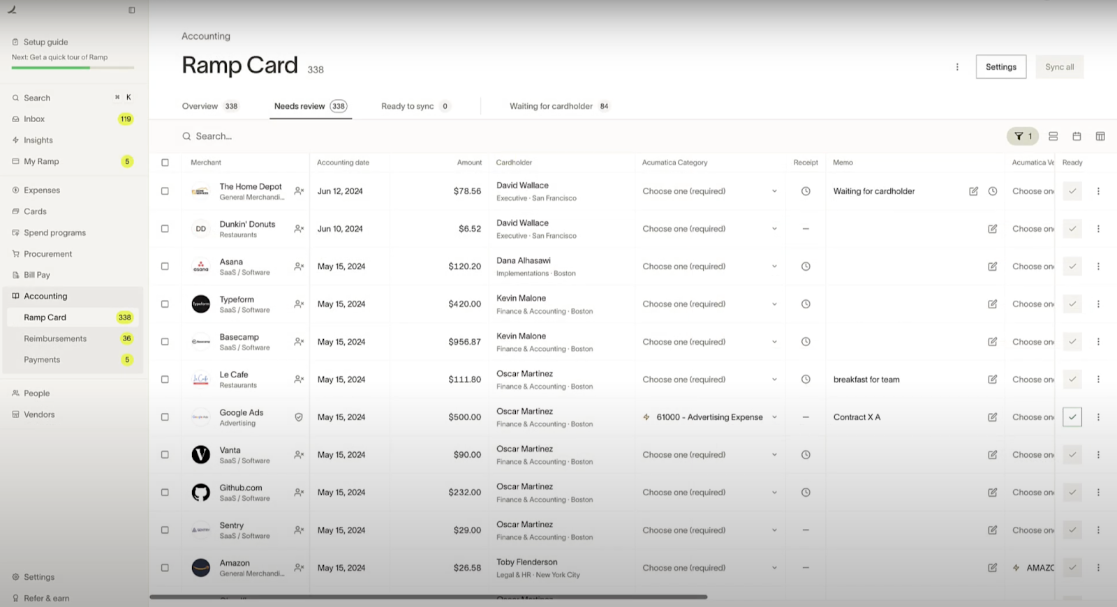Acumatica Accounting à Ramp