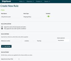 Configurable Business Rules - Shipping Policy