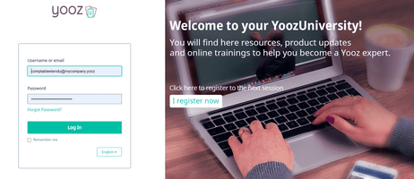 Page d’accueil de Yooz