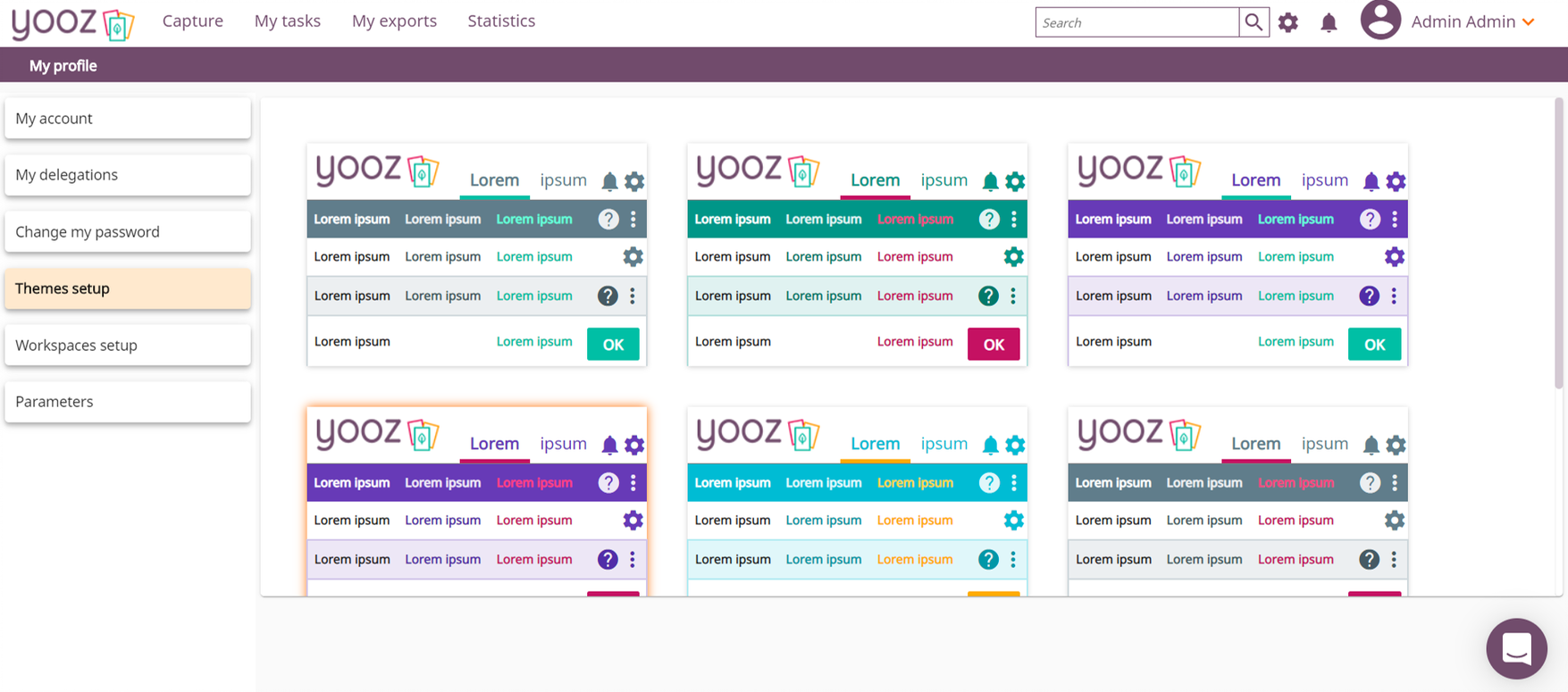 Configuración del tema Yooz