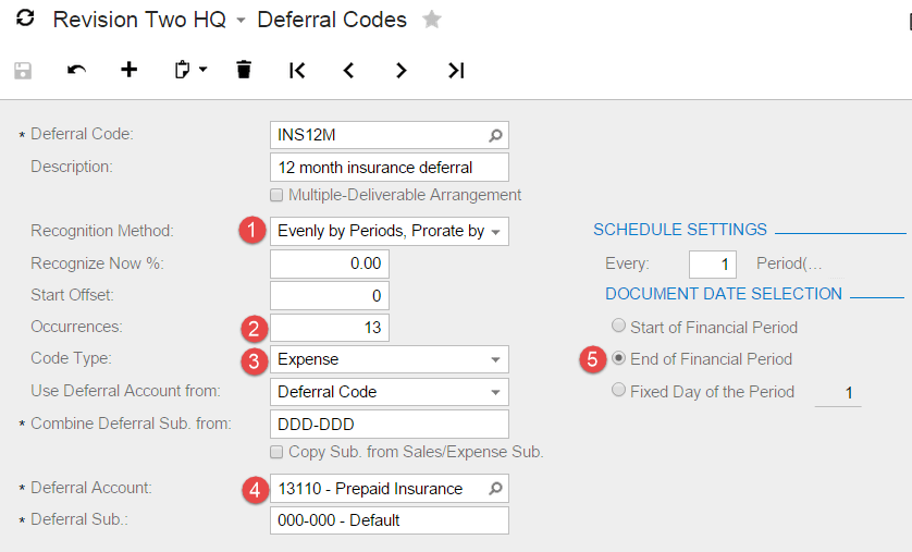Deferred and Prepaid Expenses in Acumatica Cloud ERP Software