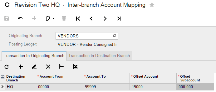 Inter-branch Account Mapping.