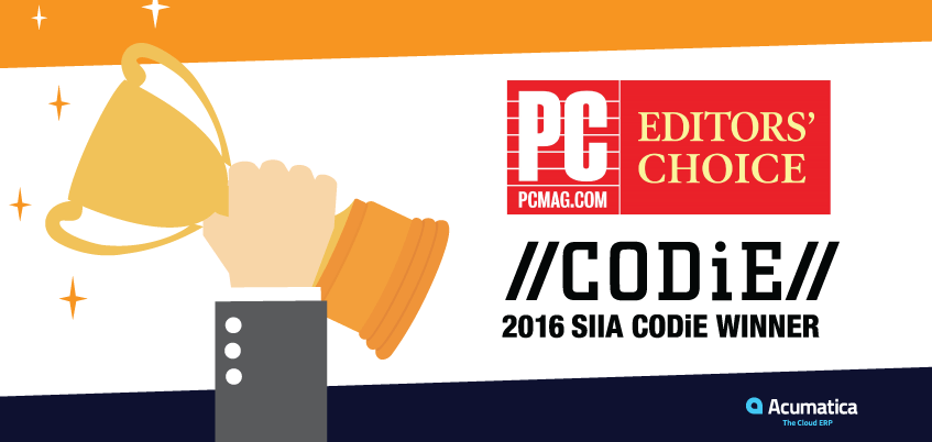 Acumatica Wins PC Mag Editors' Choice and 2016 CODiE Awards