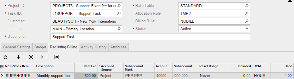 Recurring Billing Using Projects