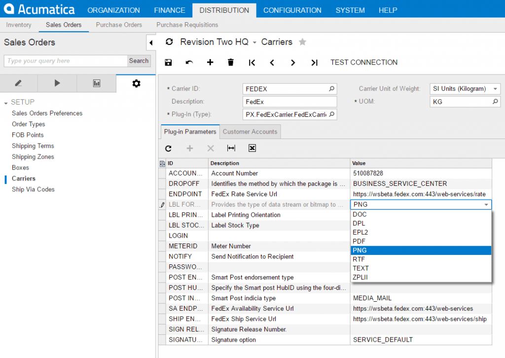 Configure carriers to return the type of label supported by your printer