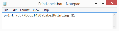 Creating a batch file using Notepad