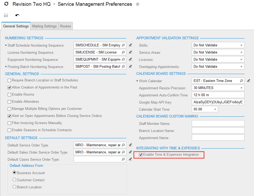 Enable Time & Expenses Integration Enable Time & Expenses Integration