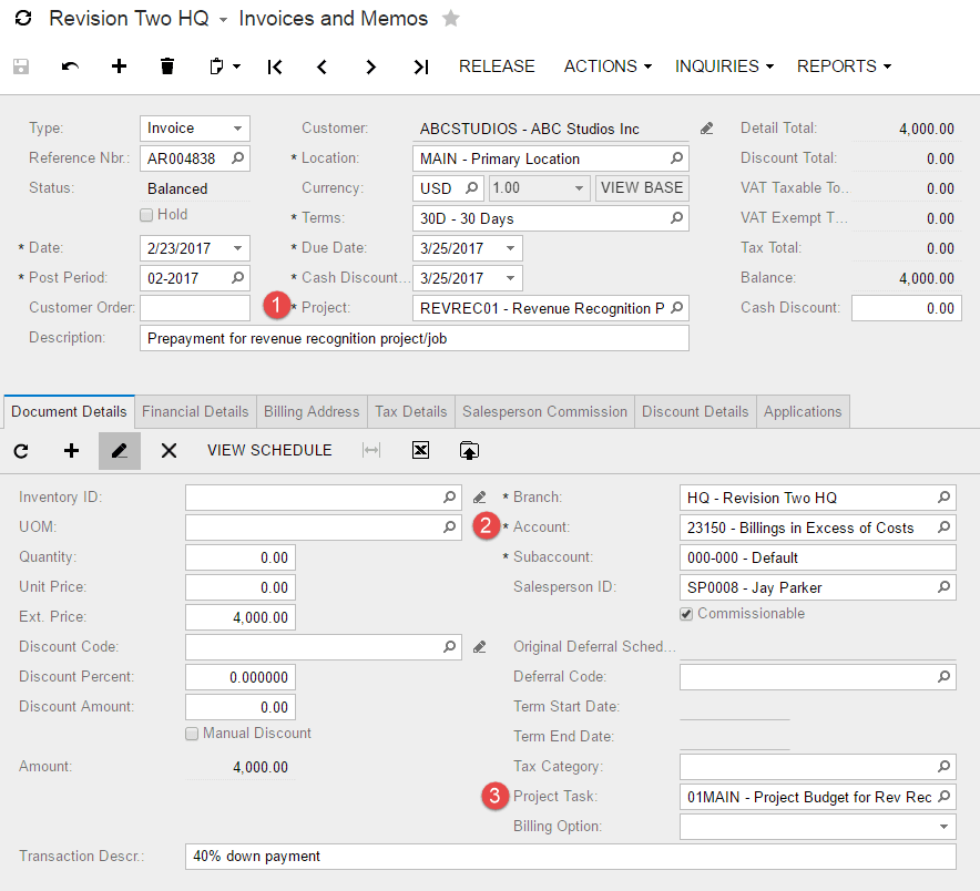 Create an invoice for your client