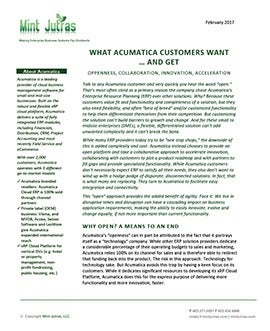 What Acumatica Customers Want...and Get