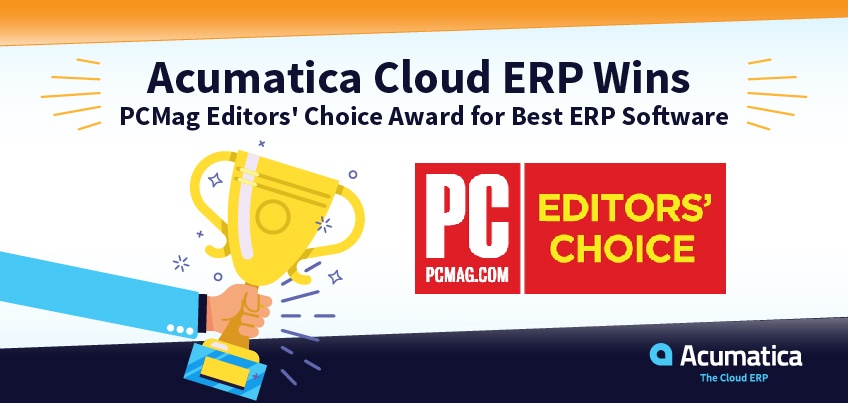 Acumatica Cloud ERP Wins PCMag Editors' Choice Award for Best ERP Software