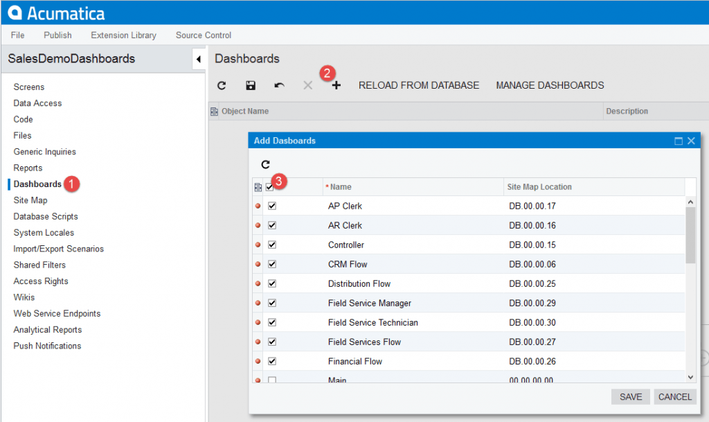 SalesDemoDashboards - Add Dashboards