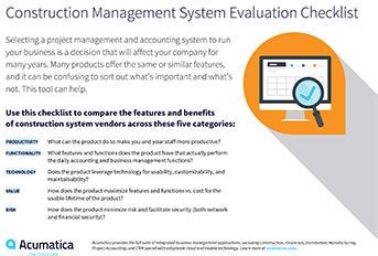 Construction Accounting Software Checklist