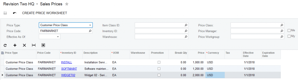 Sales Prices Screen_Fair Market Prices