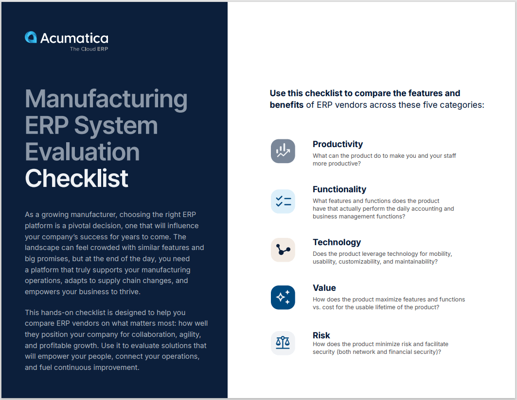 Liste de contrôle de l’évaluation du système de gestion de la fabrication