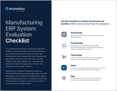 Liste de contrôle de l’évaluation du système de gestion de la fabrication