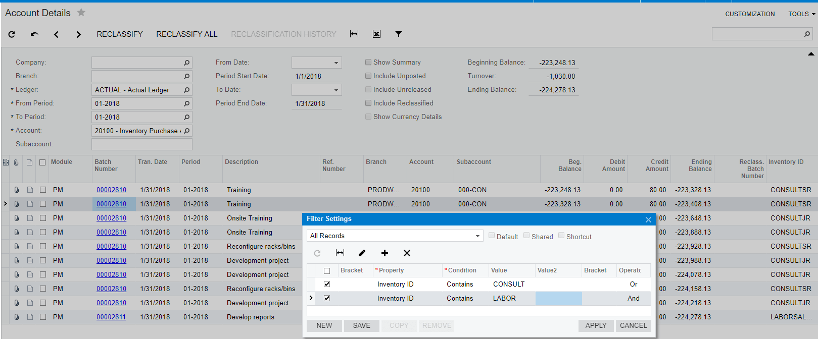 Report containing timecard liabilities (wages payable) 