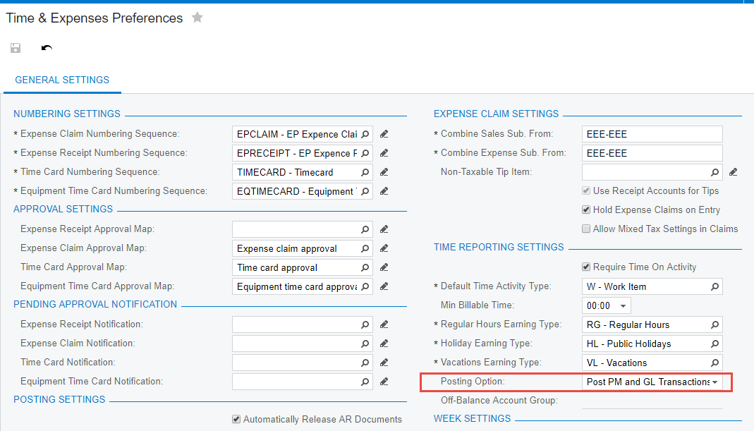 Post PM and GL Transactions