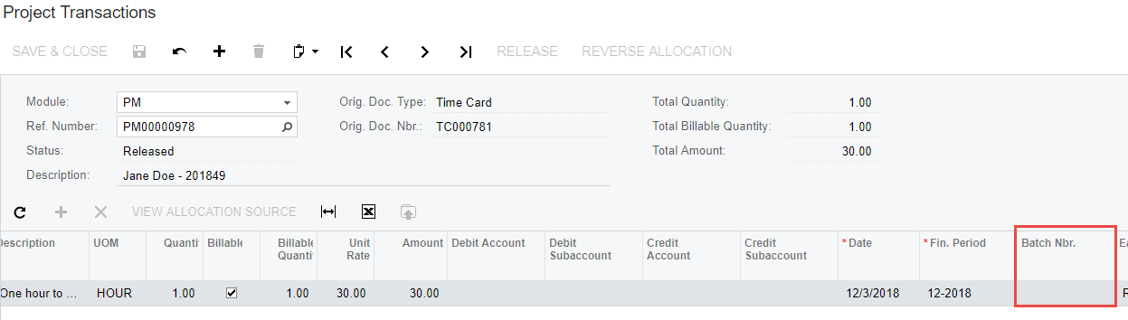 create a budget and billing event for our project without impacting the GL 