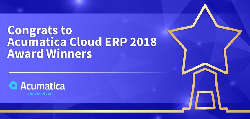 Congrats to Acumatica Cloud ERP 2018 Award Winners