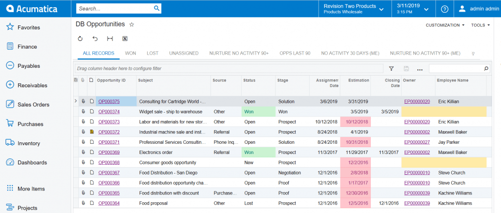 Acumatica 2019 R1 - Conditional Highlighting