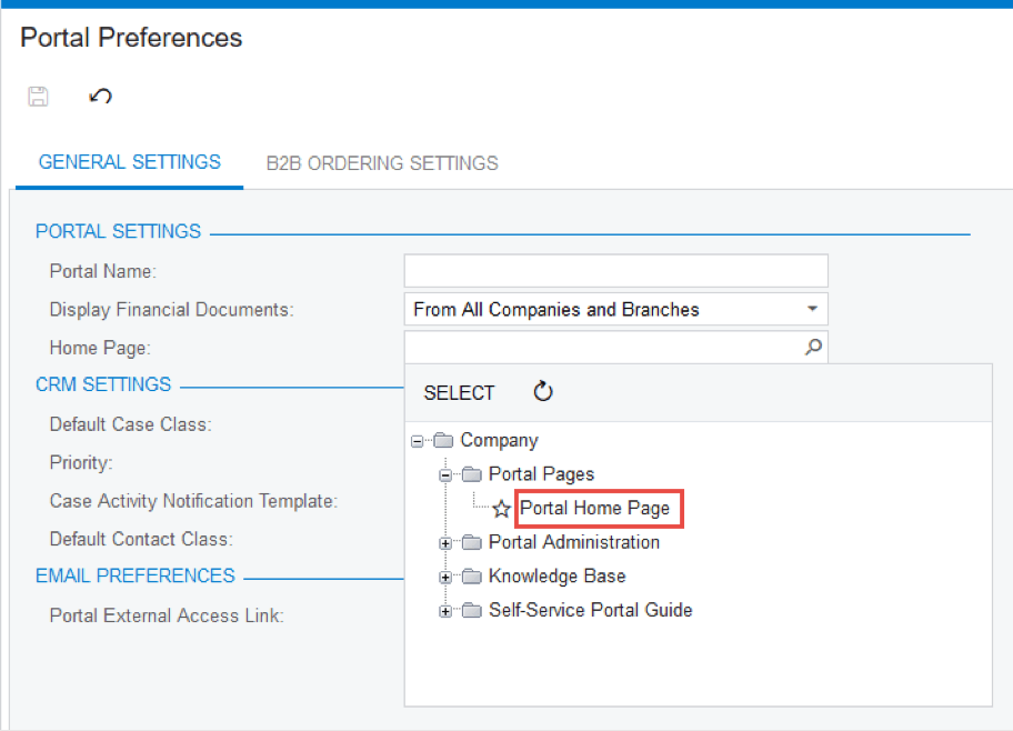 Portal Preferences.