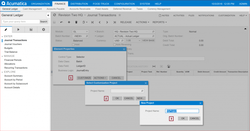 Acumatica Cloud ERP Dashboard - Customization Project