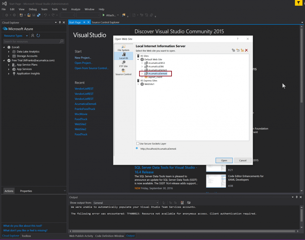 Visual Studio Loads