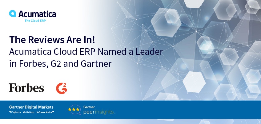 Acumatica Cloud ERP Named a Leader in Forbes, G2 and Gartner.