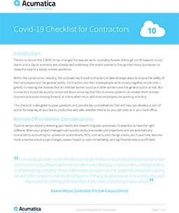 COVID-19 Checklist for Contractors