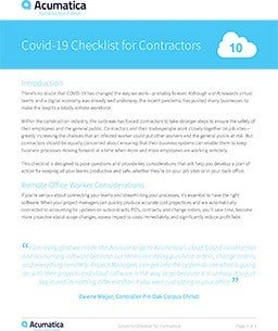 COVID-19 Checklist for Contractors