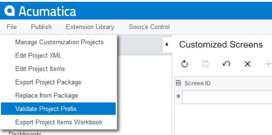 Validate Project Prefix.