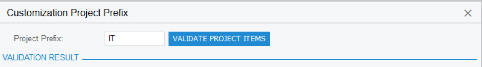 Customization Project Prefix.