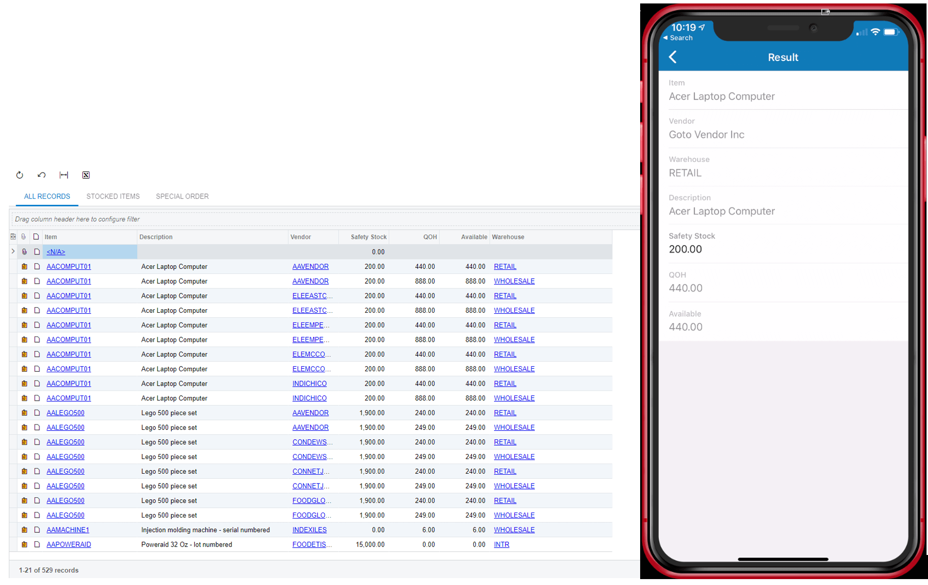 Acumatica Mobile vs Desktop Framework.