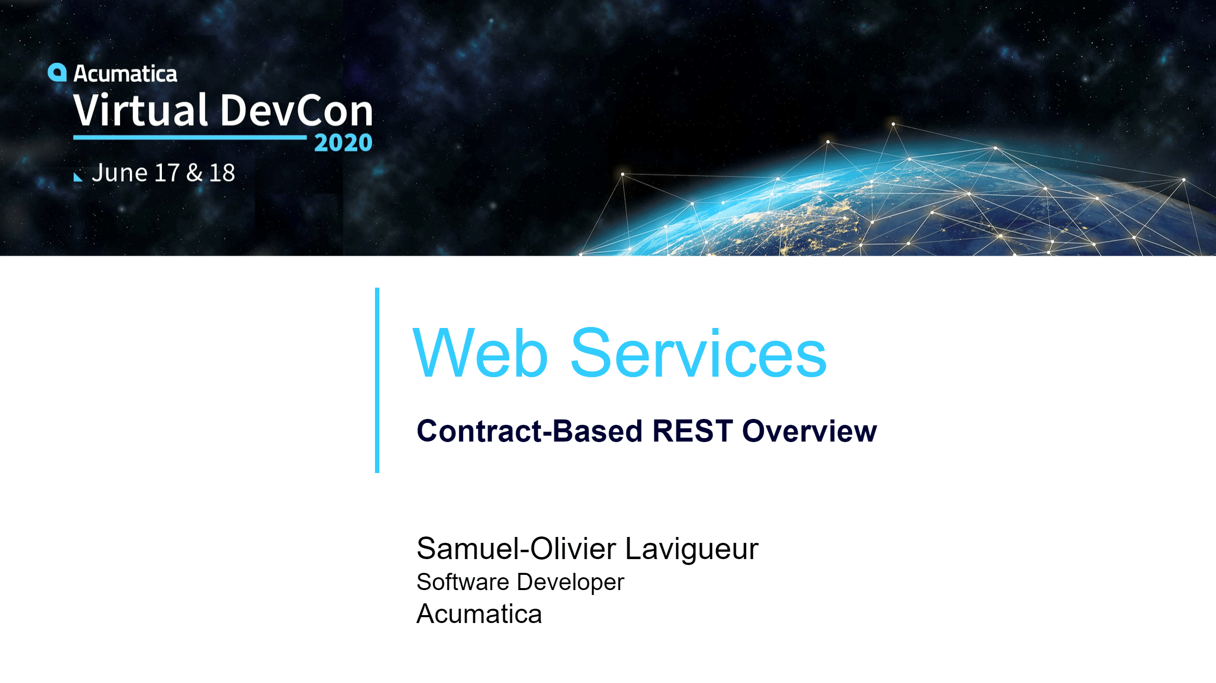 DevCon 2020 - Web Services - Contract-Based REST Overview