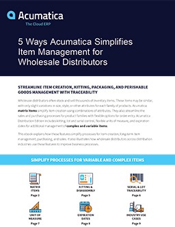 5 façons dont Acumatica simplifie la gestion des articles pour les distributeurs en gros