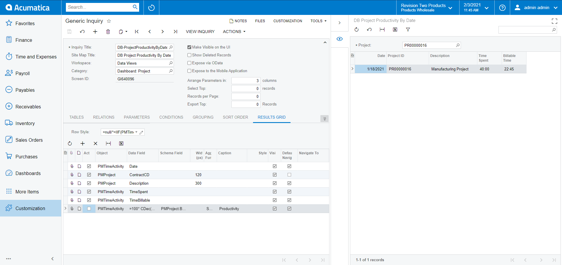 SS04-GI How to use Acumatica Generic Inquiry Row Styles with Aggregated Values