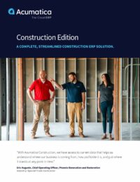 Why Acumatica Construction Edition Is the Right Solution Across the Construction Industry