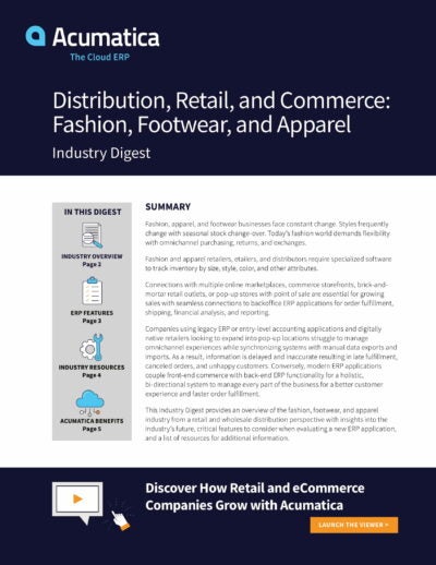 Apparel ERP Software | Cloud ERP for Fashion & Clothing Brands