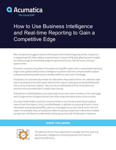 The Transformational Power of Acumatica’s Real-Time Reporting With Business Intelligence